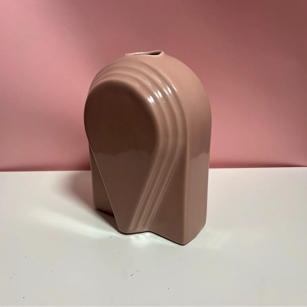 Vintage retro 80s art deco pink funky vase - Picture 4 of 6